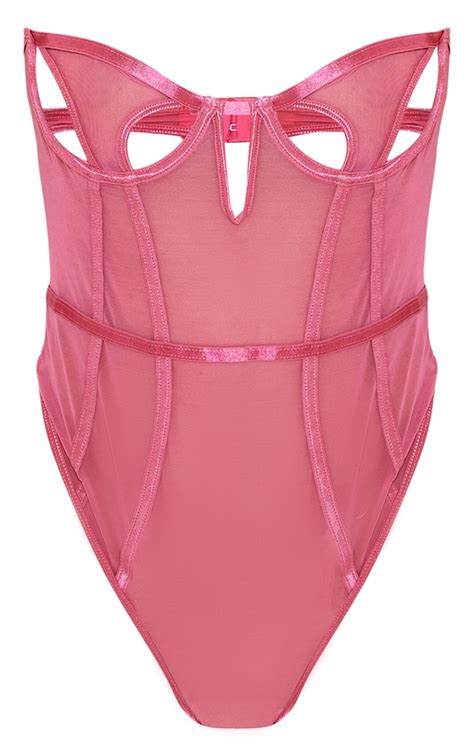 hot pink corset bodysuit